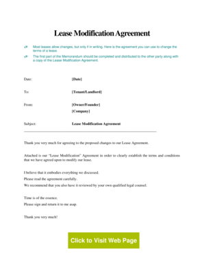 Lease Modification Agreement