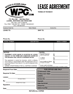 Equipment Lease Agreement