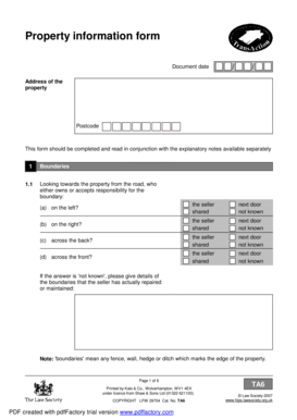 UK Property Information Form