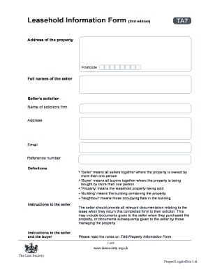 Leasehold Information Form TA7