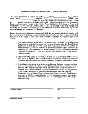Addendum to Lease Agreement