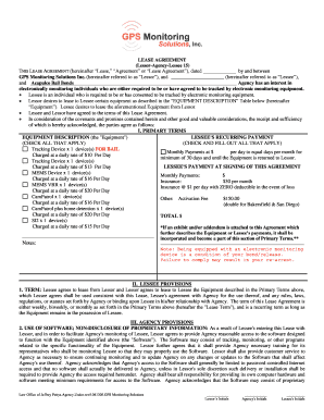 Electronic Monitoring Lease Agreement