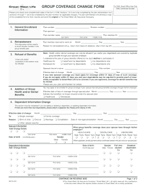 Group Coverage Change Form