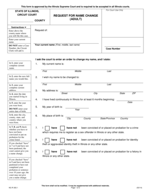 Illinois Adult Name Change Request