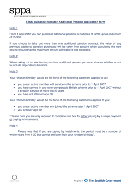 UK Additional Pension Application Form