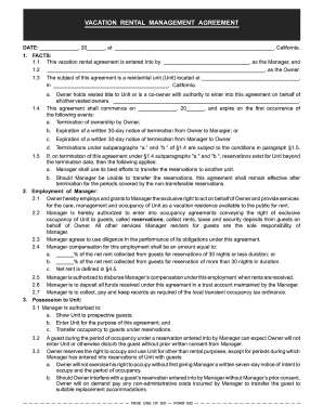 Vacation Rental Management Agreement