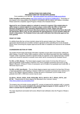 Program Form for Master's Degree
