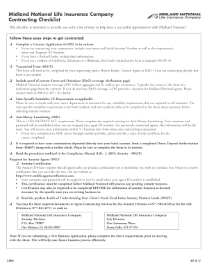 Midland National Life Insurance Agent Contract Application