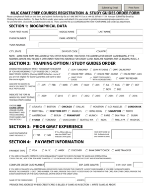 GMAT Prep Course Registration Form