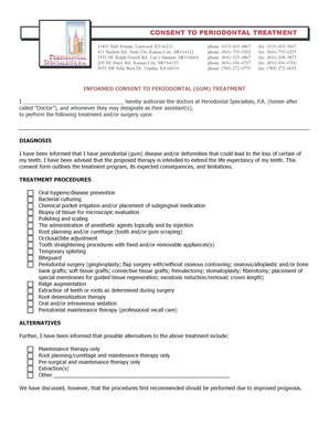 Consent to Periodontal Treatment
