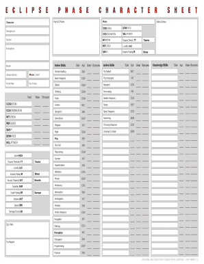 Eclipse Phase Character Sheet