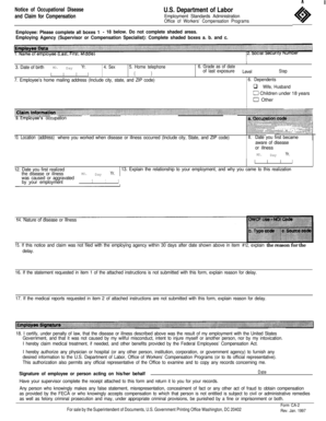 Notice of Occupational Disease and Claim for Compensation