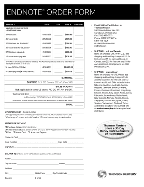 EndNote® Order Form