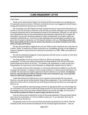 1120S Engagement Letter