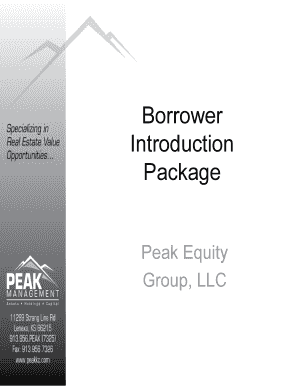 Borrower Loan Submission Form and Requirement Checklist