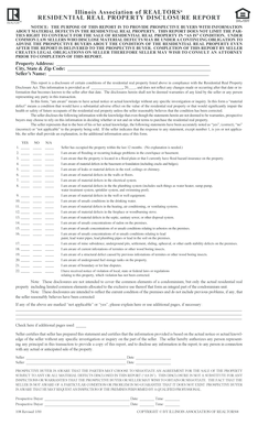 Illinois Residential Real Property Disclosure Report