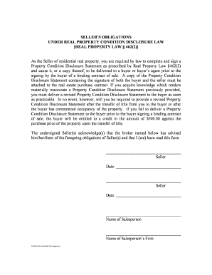 Seller’s Obligations Under Real Property Condition Disclosure Law