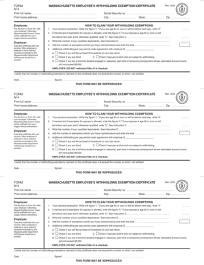 Massachusetts Employee’s Withholding Exemption Certificate