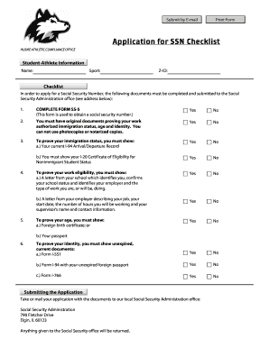 Application for SSN Checklist