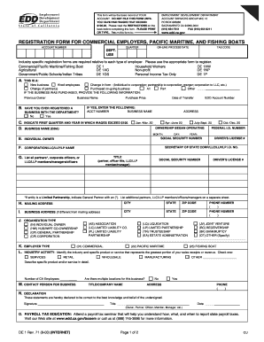 California Commercial Employer Registration Form