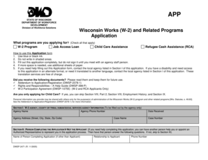 Wisconsin W-2 Program Application