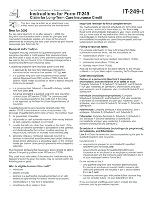 New York Long-Term Care Insurance Credit Form IT-249