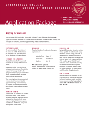Springfield College Human Services Application Form