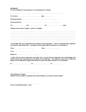 Affidavit Form