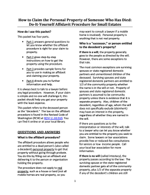 Washington Small Estate Affidavit