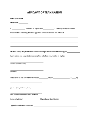 Affidavit of Translation