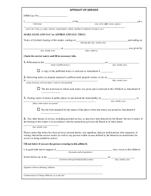 Sample Affidavit Form - omb gov on