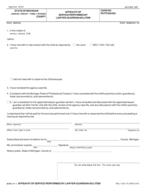 Affidavit of Service Performed by Lawyer-Guardian Ad Litem
