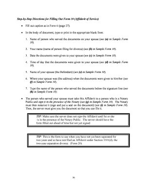 Affidavit of Service Form 10