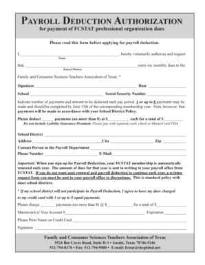 Payroll Deduction Authorization Form - FCSTAT - fcstat