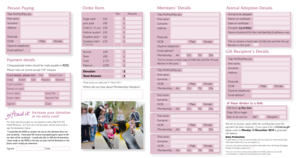 Animal Adoption and Membership Order Form