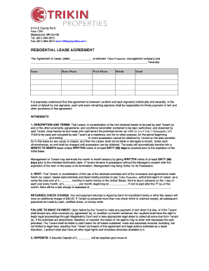 Residential Lease Agreement