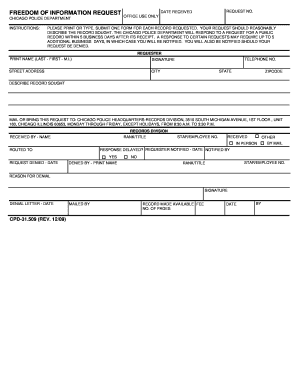 Chicago Police Department Freedom of Information Request