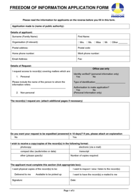 Freedom of Information Application Form