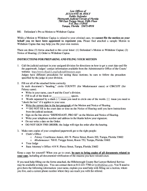 Defendant’s Pro se Motion to Withdraw Capias