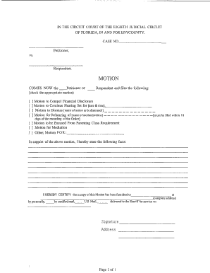 Motion to Compel Financial Disclosure