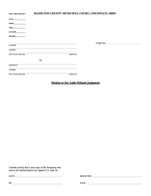 Motion to Set Aside Default Judgment