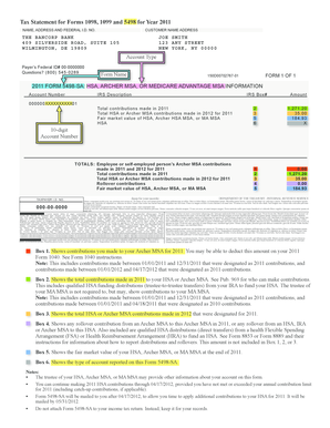 Form 5498-SA HSA Information
