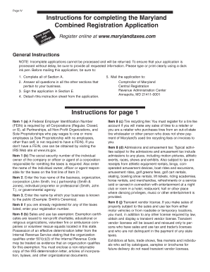 Maryland Combined Registration Application