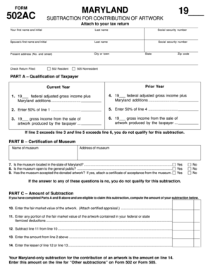 Maryland Form 502AC Artwork Subtraction