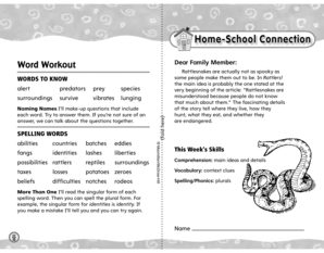 Home-School Connection Word Workout