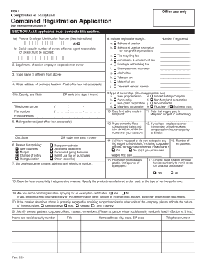 Maryland Combined Registration Application