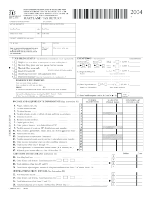 Maryland Nonresident Local Income Tax Return