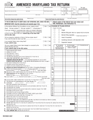 Maryland Amended Tax Return