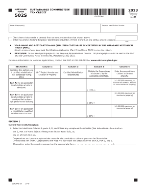 Maryland Sustainable Communities Tax Credit Form 2013