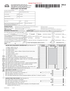 Maryland Nonresident Income Tax Return